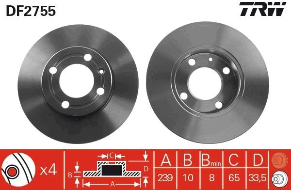 TRW DF2755 Brake Disc