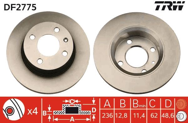 TRW DF2775 Brake Disc