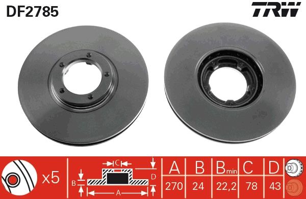 TRW DF2785 Brake Disc