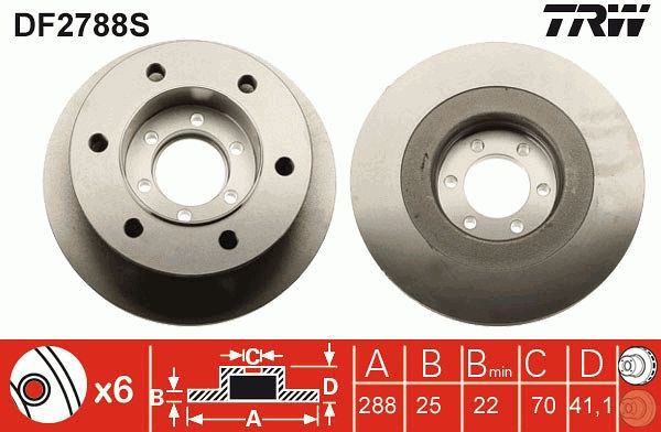 TRW DF2788S Brake Disc