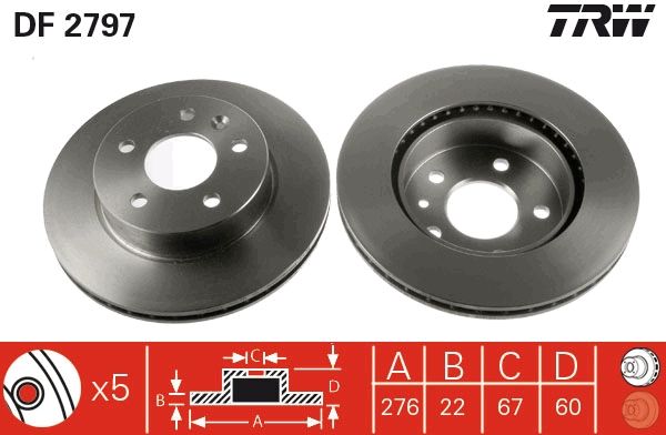 TRW DF2797 Brake Disc