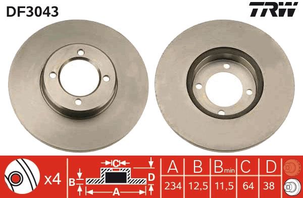 TRW DF3043 Brake Disc