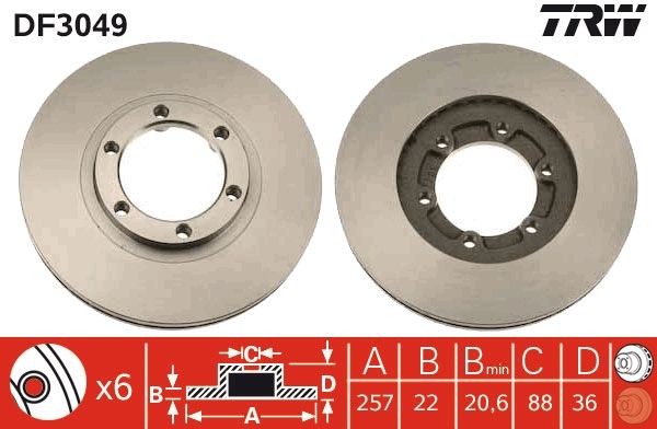 TRW DF3049 Brake Disc