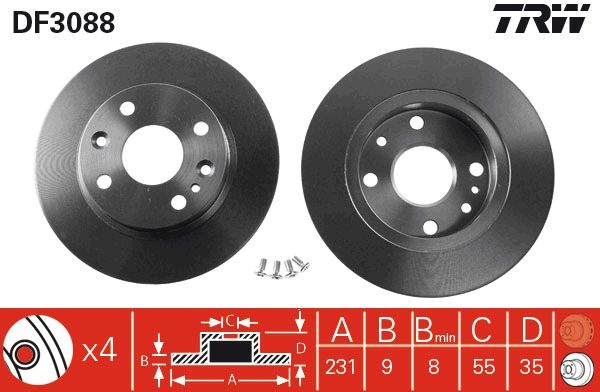 TRW DF3088 Brake Disc