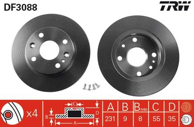 Brake Disc TRW DF3088