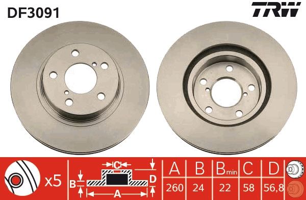 TRW DF3091 Brake Disc