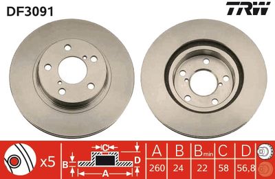 Brake Disc TRW DF3091