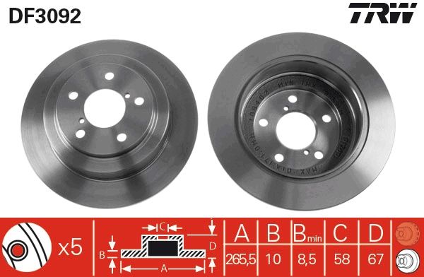 TRW DF3092 Brake Disc