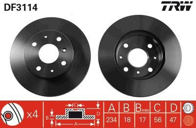 Brake Disc TRW DF3114