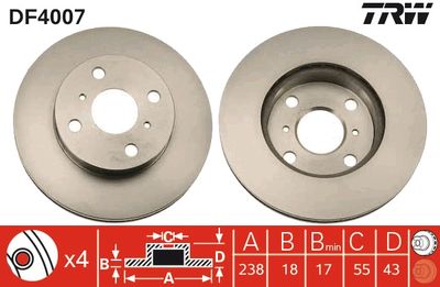 Brake Disc TRW DF4007