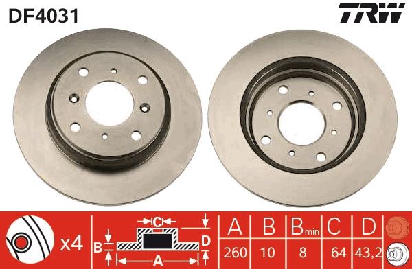 TRW DF4031 Brake Disc