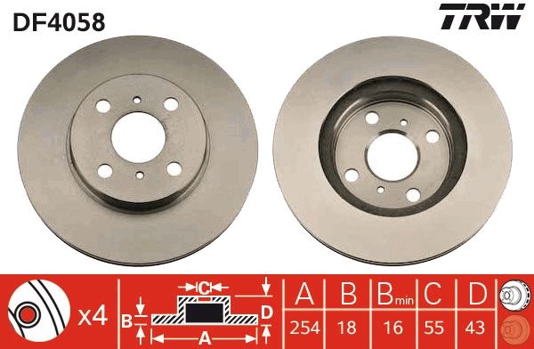 TRW DF4058 Brake Disc