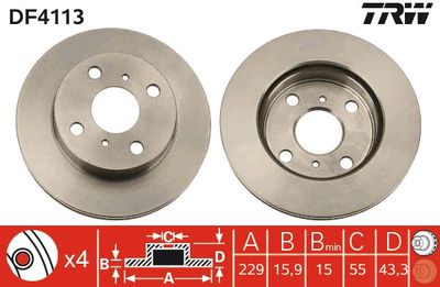 Brake Disc TRW DF4113