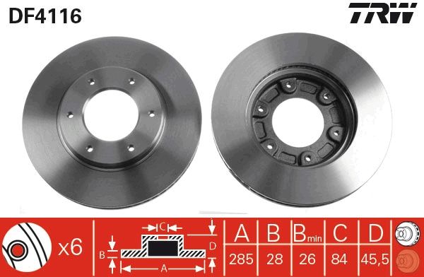 TRW DF4116 Brake Disc