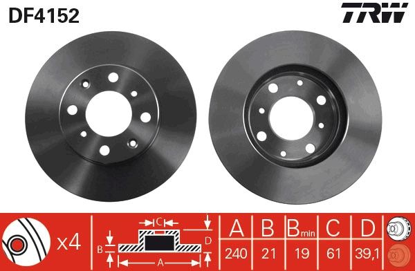 TRW DF4152 Brake Disc