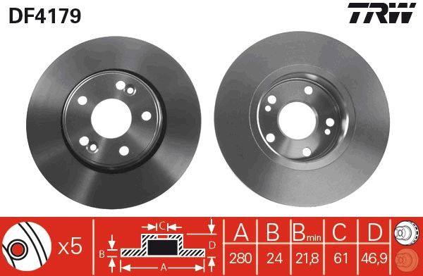 TRW DF4179 Brake Disc