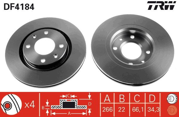 TRW DF4184 Brake Disc