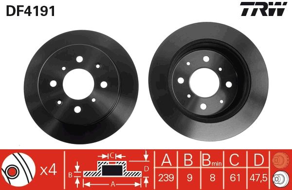 TRW DF4191 Brake Disc