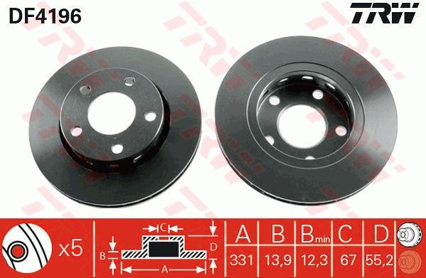 TRW DF4196 Brake Disc