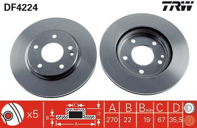 Brake Disc TRW DF4224