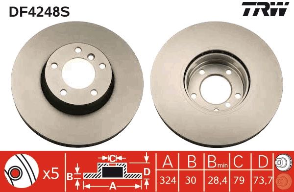 TRW DF4248S Brake Disc