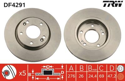 Brake Disc TRW DF4291