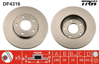 Brake Disc TRW DF4316