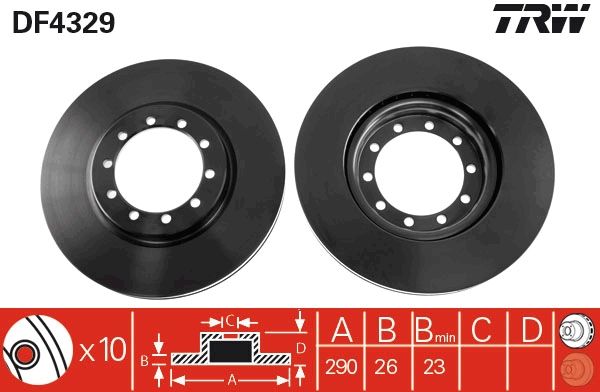 TRW DF4329 Brake Disc