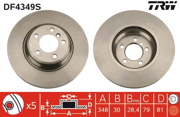 TRW DF4349S Brake Disc