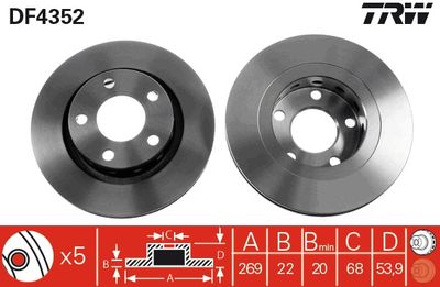 Brake Disc TRW DF4352
