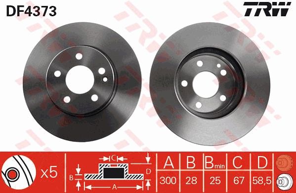 TRW DF4373 Brake Disc