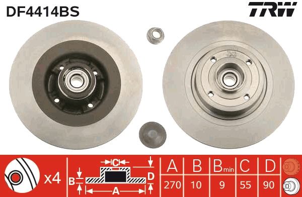 TRW DF4414BS Brake Disc