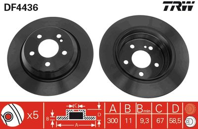 Brake Disc TRW DF4436