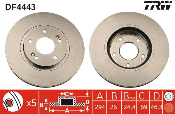TRW DF4443 Brake Disc