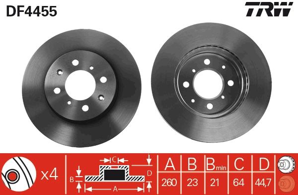 TRW DF4455 Brake Disc