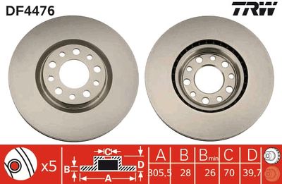 Brake Disc TRW DF4476