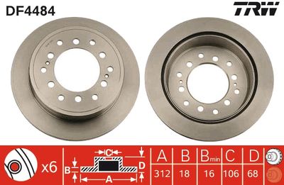 Brake Disc TRW DF4484