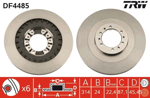 TRW DF4485 Brake Disc