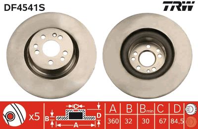 Brake Disc TRW DF4541S