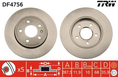 Brake Disc TRW DF4756