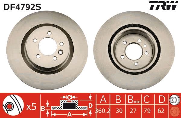 TRW DF4792S Brake Disc