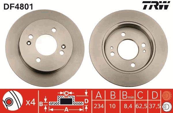 TRW DF4801 Brake Disc