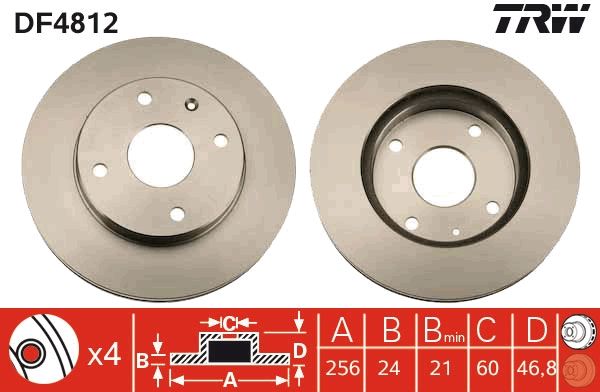 TRW DF4812 Brake Disc