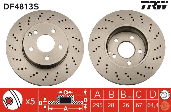 TRW DF4813S Brake Disc