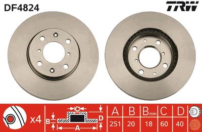 Brake Disc TRW DF4824