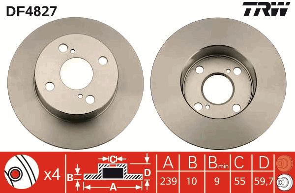 TRW DF4827 Brake Disc