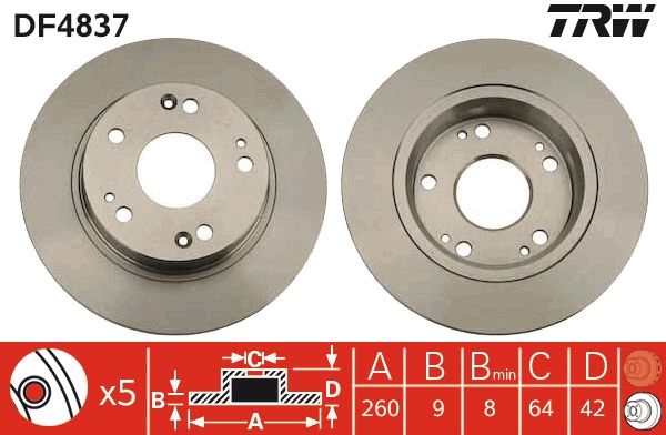 TRW DF4837 Brake Disc