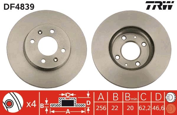 TRW DF4839 Brake Disc