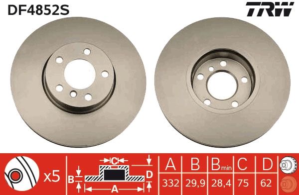 TRW DF4852S Brake Disc