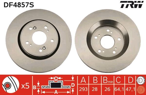 TRW DF4857S Brake Disc